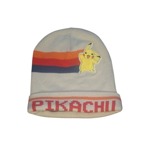 Pokémon Pikachu Knit  Beanie Hat Beige One Size OSFM 2022 For Kids Licensed - Picture 2 of 5